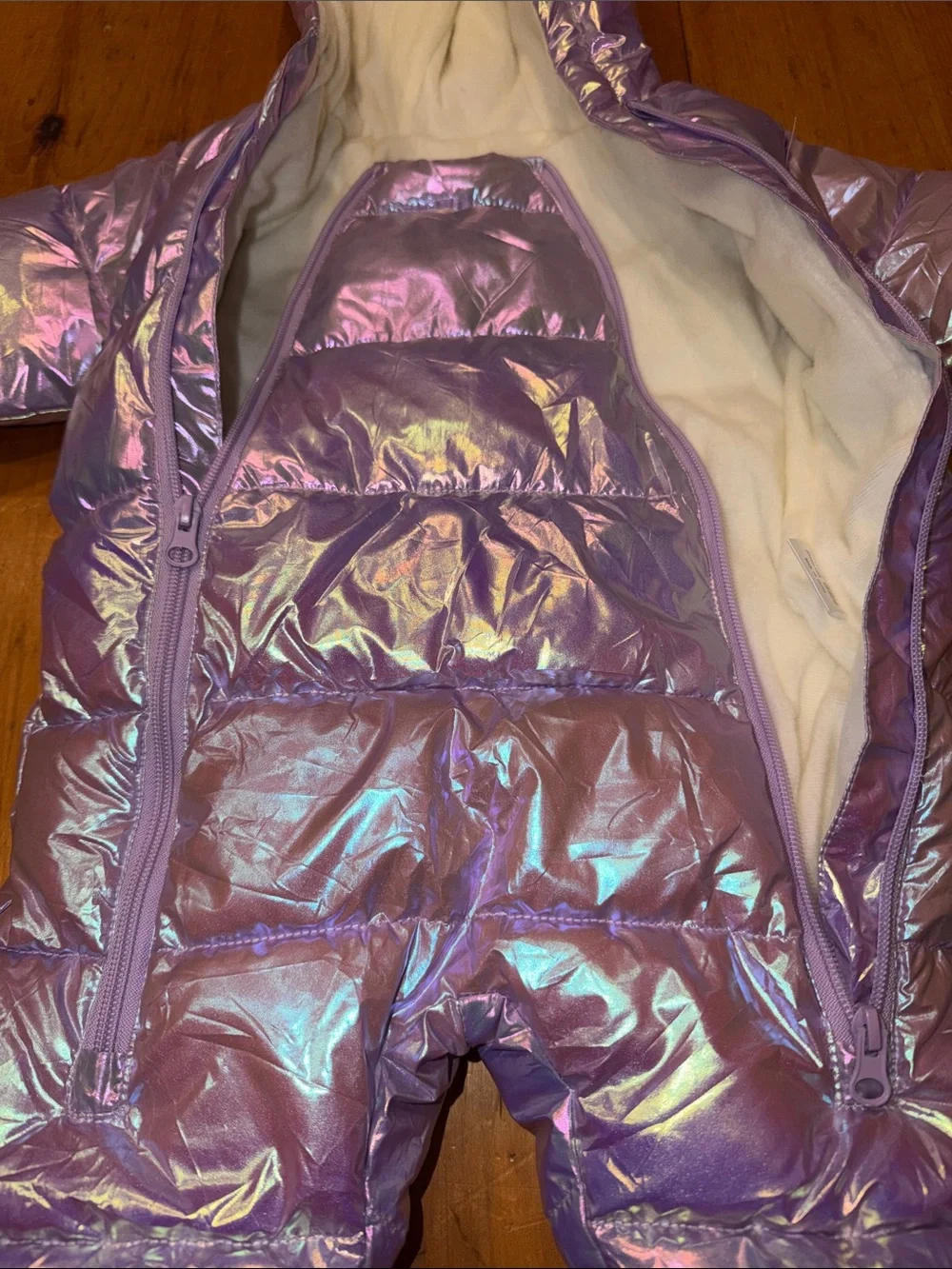 Iridescent Lilac Baby Snowsuit